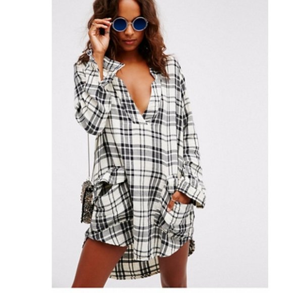 Free People Dresses & Skirts - Free People Checkmate Dress Sz M